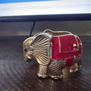 Elephant Shaped Silver and Red Bracelet